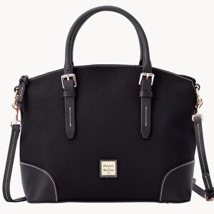 Dooney Bourke 🆕 Pebble Grain Domed Satchel,
Tuscan-tanned Italian leather Black